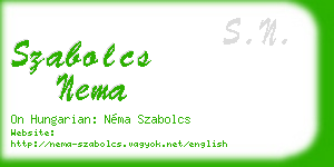 szabolcs nema business card