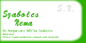 szabolcs nema business card